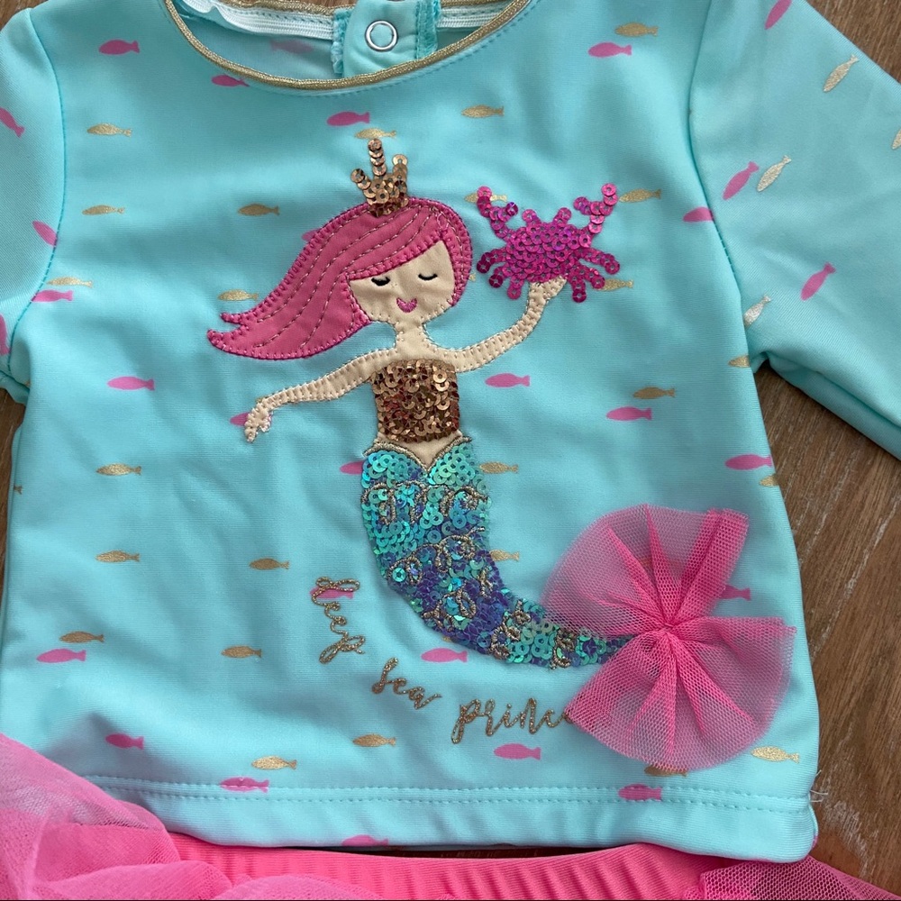 MUDPIE MERMAID RASHGUARD SWIM SUIT - Picture 2 of 4